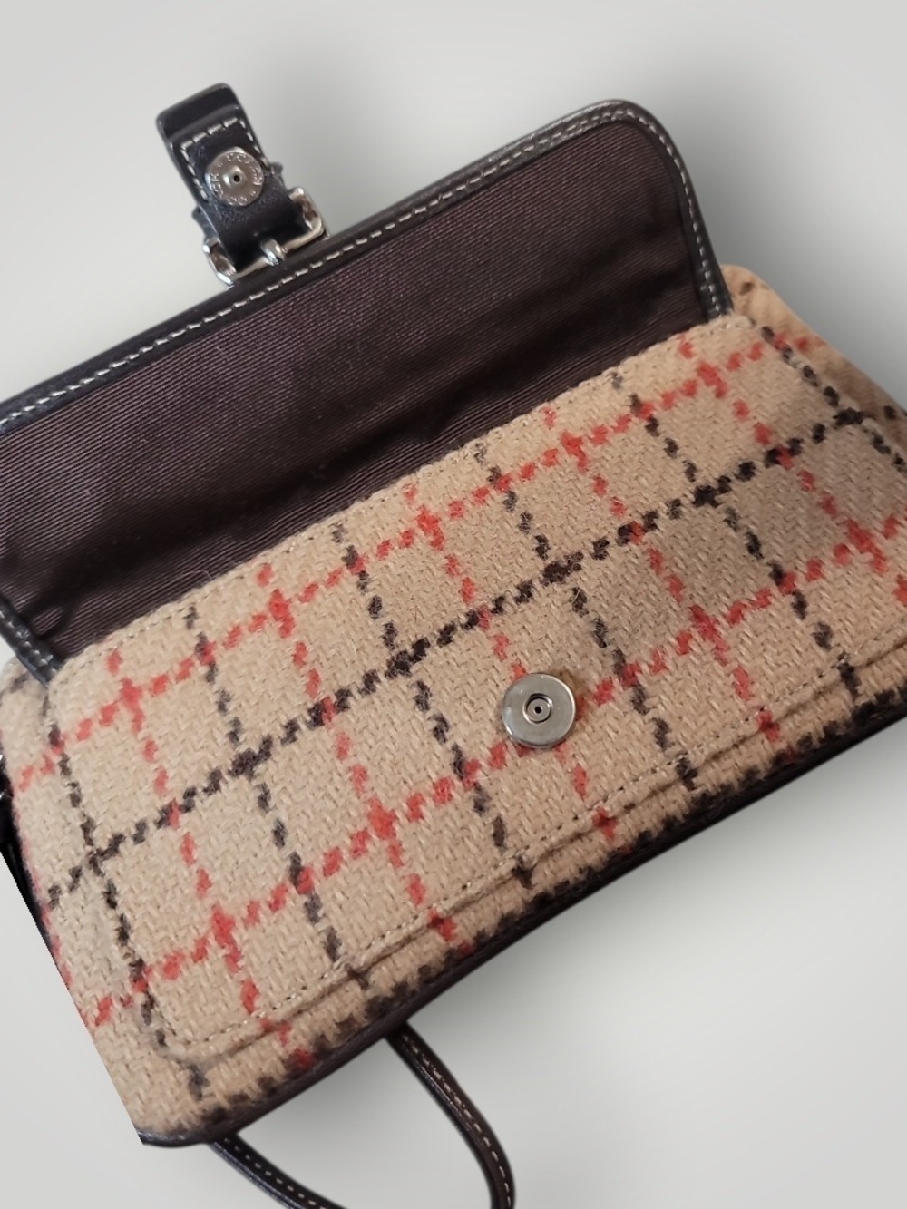 COACH Vintage Hampton wool plaid wristlet EUC - Picture 6 of 7